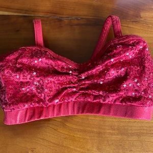 Red sequined top